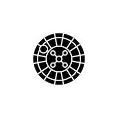 Roulette black icon concept. Roulette flat  vector symbol, sign, illustration.