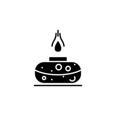 Scented candle black icon concept. Scented candle flat  vector symbol, sign, illustration.