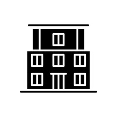 School building black icon concept. School building flat  vector symbol, sign, illustration.