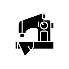 Sewing work black icon concept. Sewing work flat  vector symbol, sign, illustration.