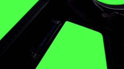 (ISS) International Space Station Window with Green Screen. Zoom In. Elements of this image furnished by NASA.  
