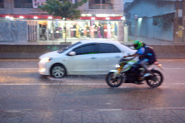 Fototapeta premium car in the rain
