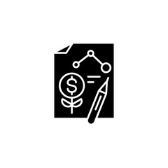 Startup plan black icon concept. Startup plan flat  vector symbol, sign, illustration.