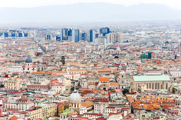 Obraz premium Naples panoramic view, in background the business directional center, Campania, Italy