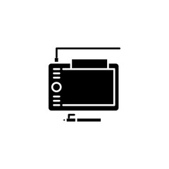Tablet black icon concept. Tablet flat  vector symbol, sign, illustration.