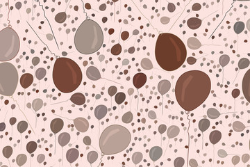 Illustrations of flying balloons. Cover, greeting, repeat & bunch.