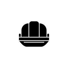 Tin hat black icon concept. Tin hat flat  vector symbol, sign, illustration.