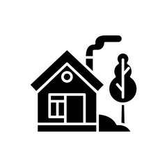 Vacation home black icon concept. Vacation home flat  vector symbol, sign, illustration.
