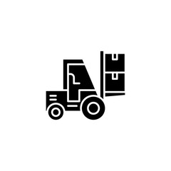 Warehouse services black icon concept. Warehouse services flat  vector symbol, sign, illustration.