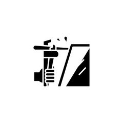 Welding black icon concept. Welding flat  vector symbol, sign, illustration.