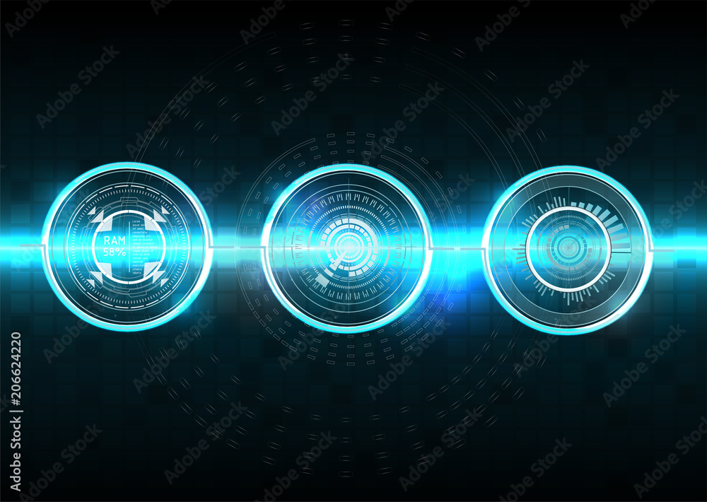 Poster hud style. big hud sets. vector science abstract. vector illustration. futuristic user interface. sk
