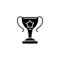 Winner cup black icon concept. Winner cup flat  vector symbol, sign, illustration.