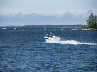 Fototapeta premium boat in in the sea