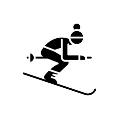 Winter sports black icon concept. Winter sports flat  vector symbol, sign, illustration.