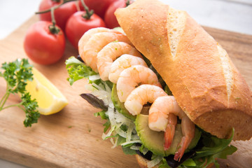 shrimp and avocado sandwich