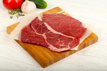 Raw beef steak