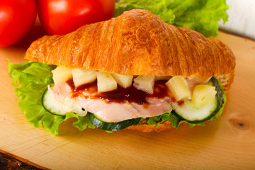 Croissant with chicken