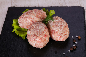 Raw pork cutlet
