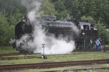 Obraz na płótnie Canvas Czech old steam locomotive