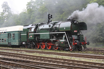 Fototapeta na wymiar Czech old steam locomotive