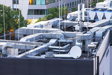 Ventilation shafts on the roof of the house