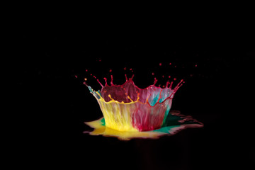 Goccia di latte colorata