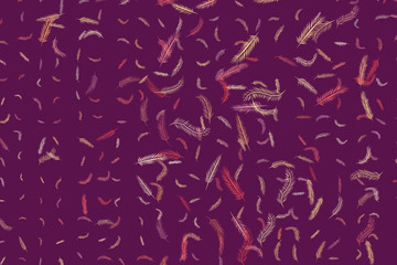 Abstract illustrations of feather, conceptual. Texture, messy, set & art.