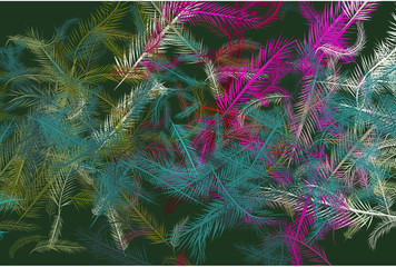 Abstract feather illustrations background. Art, texture, messy & decoration.