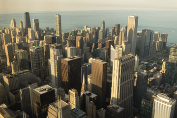 Fototapeta na wymiar Chicago downtown skyline buildings