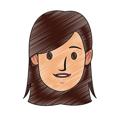 Woman face cartoon vector illustration graphic design