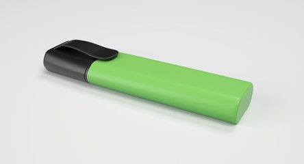 3D rendering - green highlighter pen isolated on white background.