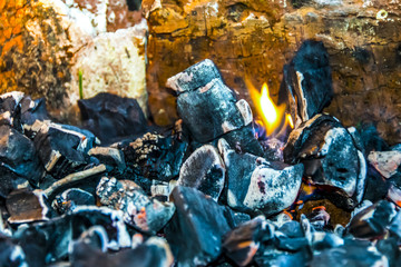 black smoldering coals fire bonfire texture background
