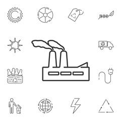 Obraz premium Factory line icon. Simple element illustration. Factory line symbol design from Ecology collection set. Can be used in web and mobile
