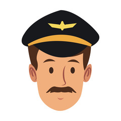 Airlines pilot face vector illustration graphic design