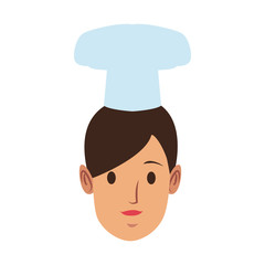 Woman chef face cartoon vector illustration graphic design