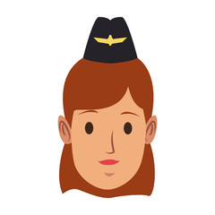 stewardess woman face vector illustration graphic design