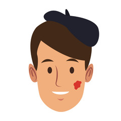 Man painter artist face vector illustration graphic design