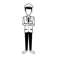 Airliner commercial pilot cartoon vector illustration graphic design