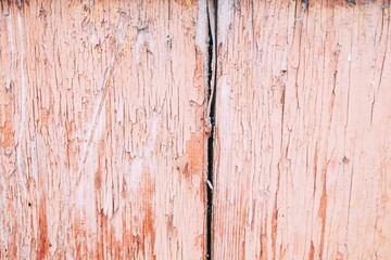 Old wood background. Wooden boards with shabby red paint