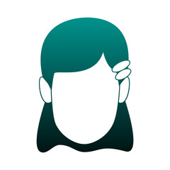 Woman faceless cartoon vector illustration graphic design
