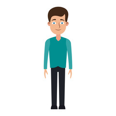 Young man casual clothes cartoon vector illustration graphic design