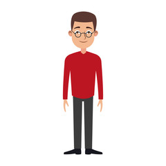 Young man casual clothes cartoon vector illustration graphic design