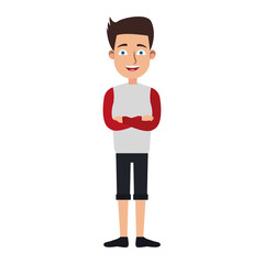 Young man casual clothes cartoon vector illustration graphic design