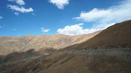 Mountain with some cloud on the blue clear sky