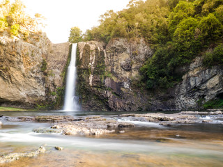 Sunset Over Hunua Falls Landscape, Near Auckland, North Island, New Zealand