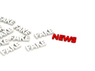 Red news letters with fake words