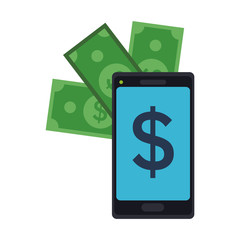Smartphone and money symbol vector illustration graphic design