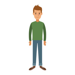 Young man cartoon vector illustration graphic design