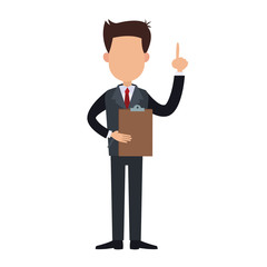 Executive businessman with clipboard vector illustration graphic design