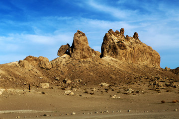 landscape of rock formations at pinnacles california